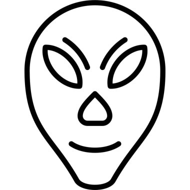 Moda Biçimli Uzaylı Simgesi İzole Arkaplan