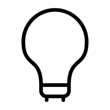 Ampul simgesi vektörü. Ana hatlı ampul. izole edilmiş sınır sembolü çizimi