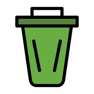 Çöp kutusu simgesi. düz dizayn. vektör illüstrasyonu