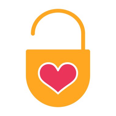 kalp şekli vektör dizaynlı asma kilit