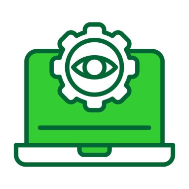 dişli tekerlek simgesiyle dizüstü bilgisayar ayarı.