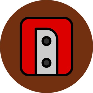 Bir kumarhanenin kırmızı ve beyaz ikonunun vektör çizimi