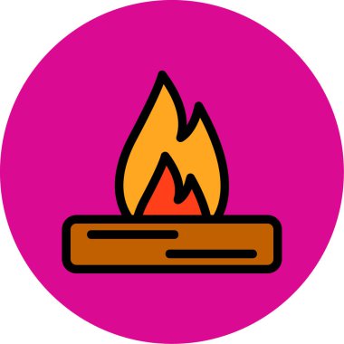 Yakacak odun simgesinin vektör illüstrasyonu