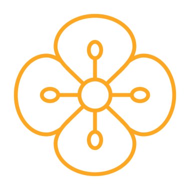 Bir çiçek simgesinin vektör illüstrasyonu