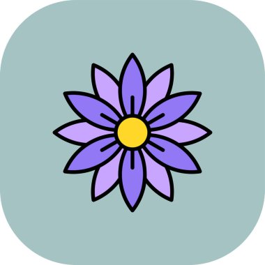 güzel çiçek dekoratif vektör resimleme simgesi