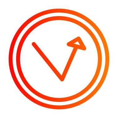 V harfi vektör simgesi. biçim düz çizgi sembolü, yuvarlak açılar, beyaz arkaplan