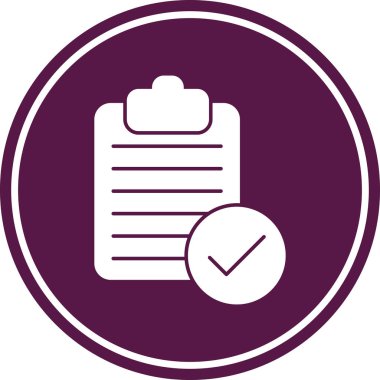 Kontrol listesi düz yuvarlanmış vektör simgesi