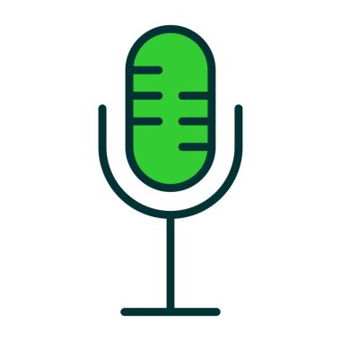 mikrofon düz simgesi, vektör illüstrasyonu