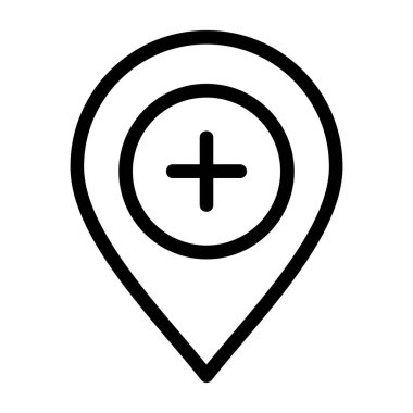 GPS konum simgesi. Web için konum vektör simgelerinin özet çizimi