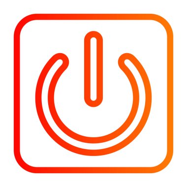 Elektrik güç vektör simgesi. biçim düz yuvarlak sembol, turuncu renk, yuvarlak açılar, beyaz arkaplan