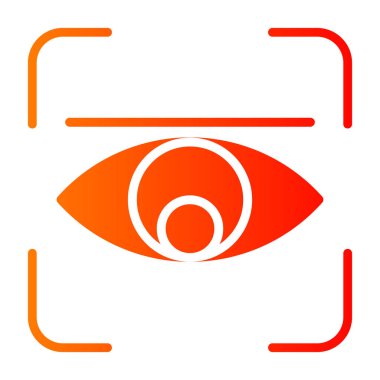 Beyaz arkaplanda izole edilmiş düz bir göz simgesi. resimleme