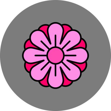 Bir çiçek simgesinin vektör illüstrasyonu