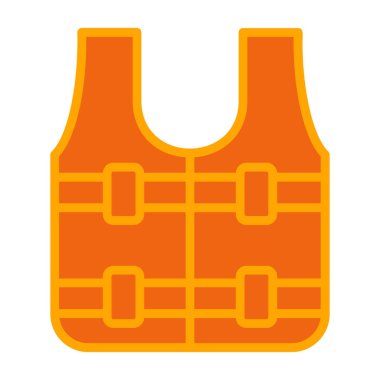 turuncu tank yeleği beyaz arkaplan vektör tasarımında