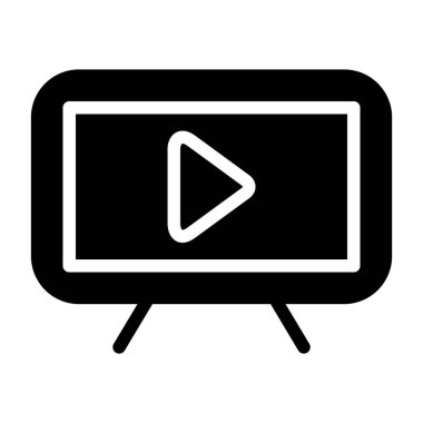 video glyph vektör tasarım simgesi