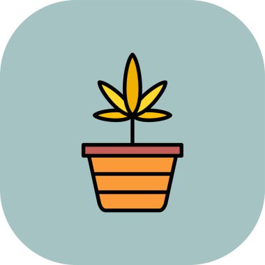 bitki pot ikonu vektör illüstrasyonu