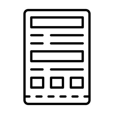 gazete vektörü ince çizgi simgesi