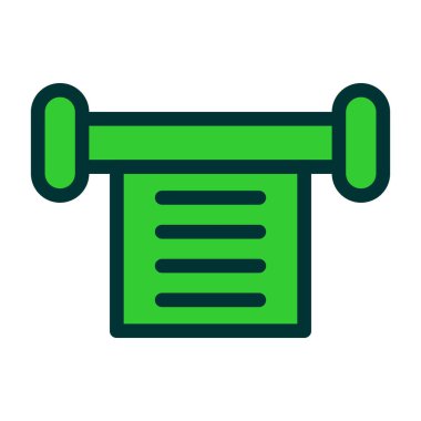 Beyaz arkaplanda yeşil dambıl çizgisi simgesi. Spor aletleri. Fitness, spor salonu, egzersiz, spor aletleri. vektör illüstrasyonu