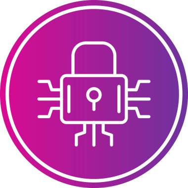 Siber güvenlik simgesi, vektör illüstrasyonu