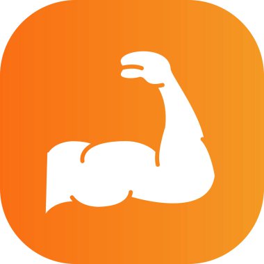 güçlü kas simgesi vektörü ağ ve mobil uygulama tasarımı için beyaz arkaplanda izole edilmiş, kas fitness logosu konsepti