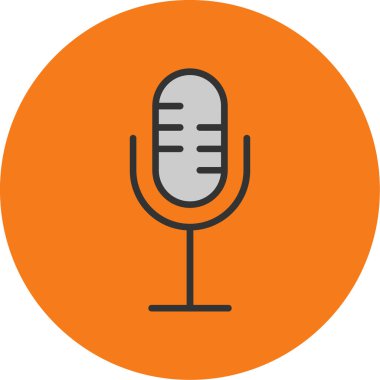 Mikrofon. Web simgesi basit illüstrasyon