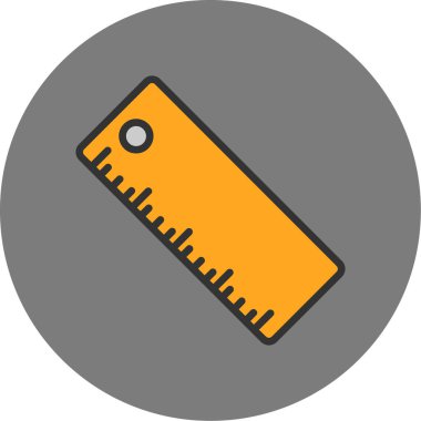 Moda Biçimli Cetvel Simgesi İzole Arkaplan