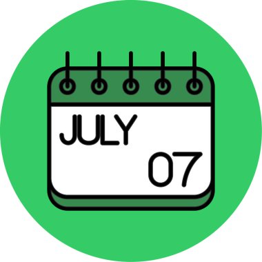 1 Temmuz takvim tek simgesi