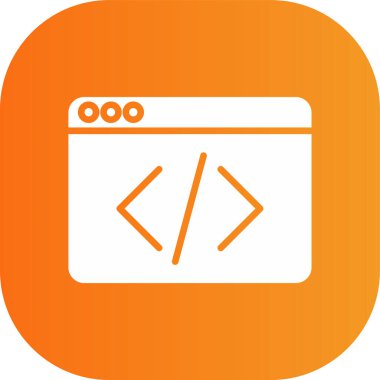 Kodlama ağ geliştirme düz vektör simgesi