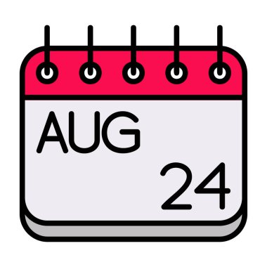 2 Ağustos simgesine sahip takvim, basit vektör illüstrasyonu