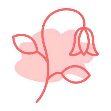 Yapraklar ağaç dalı şeklinde. Basit bir dizaynda doğrusal biçim simgesi. Beyaz arkaplanda izole vektör illüstrasyonu