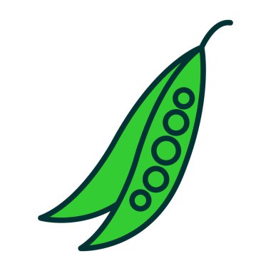 Bezelye ikonu vektörü. İnce çizgi işareti. izole edilmiş sınır sembolü çizimi