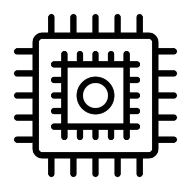 işlemci çipi simgesi vektör çizimi çizimi