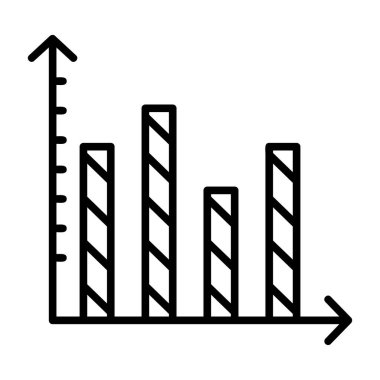 Bir çubuk grafik simgesinin vektör çizimi. vektör
