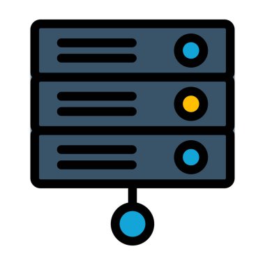 Sunucu. Web simgesi basit illüstrasyon