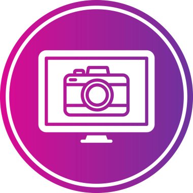 Kamera simgesinin vektör illüstrasyonu