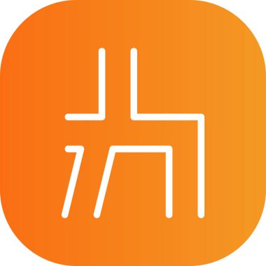 Tek bir sandalye simgesinin vektör illüstrasyonu