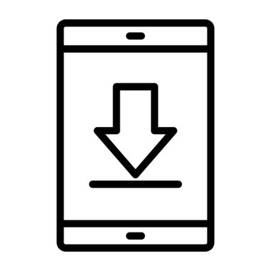 telefon indirme vektörü ince çizgi simgesi