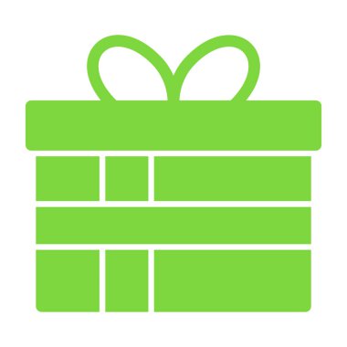 Beyaz arka planda yeşil çizgili hediye kutusu