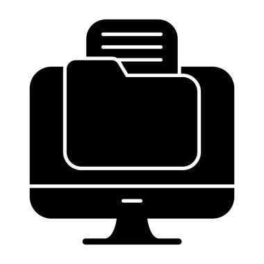 Kamera ikonlu bilgisayar monitörü. vektör illüstrasyonu