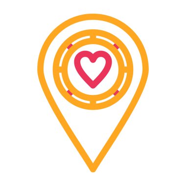 konum simgesi düz tasarım. Konum kodlu harita işaretleyici. konum noktası simgesi