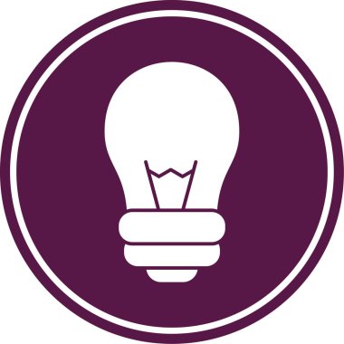 Ampul düz vektör yuvarlak simge