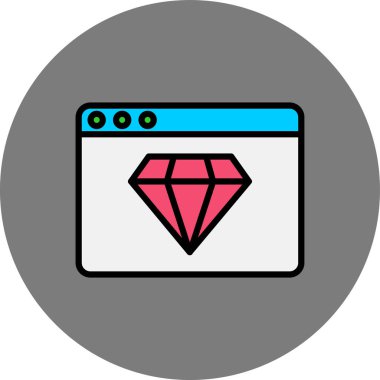 Elmas simgesi, vektör illüstrasyonu