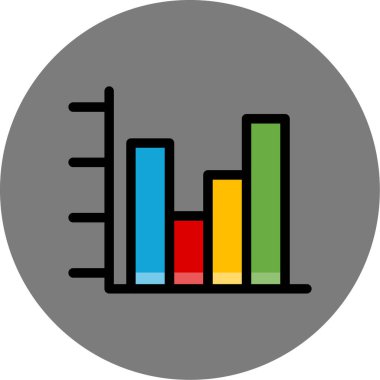 Çubuk Çizelgesi Simgesi Moda Biçiminde İzole Arkaplan
