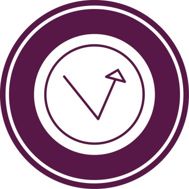 ok aşağı vektör simgesi. yuvarlak düz stil daire renginde düz simge sembolüdür. beyaz renk arkaplanı.