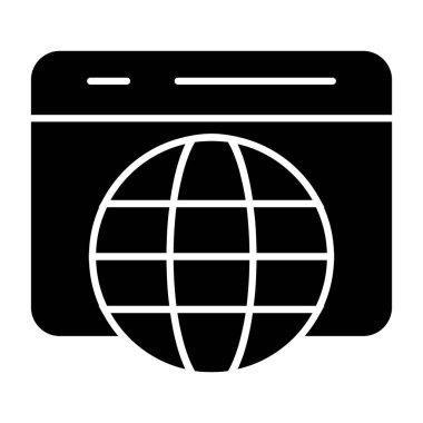 Web tarayıcı vektör simgesi düz simge