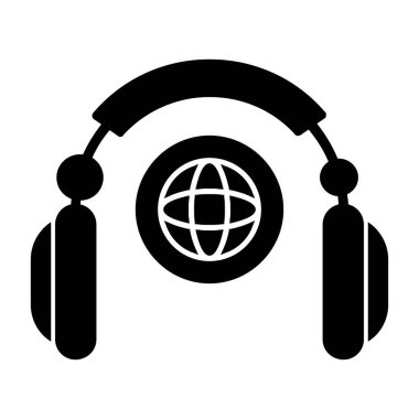 Kulaklık. Web simgesi basit illüstrasyon