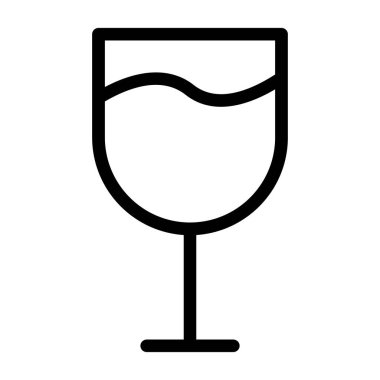 Şarap kadehi simgesi, çizgi biçimi