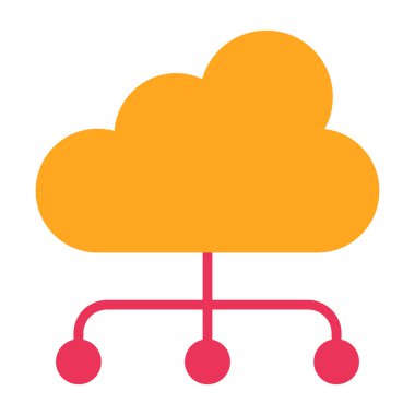 Bulut hesaplama simgesi vektör illüstrasyonu