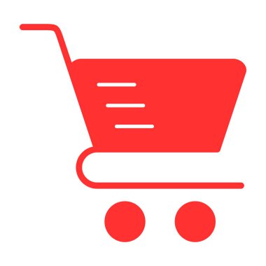 Alışveriş arabası simgesi, vektör illüstrasyonu