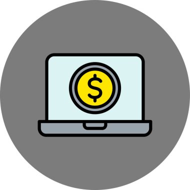 Para için. Web simgesi basit illüstrasyon