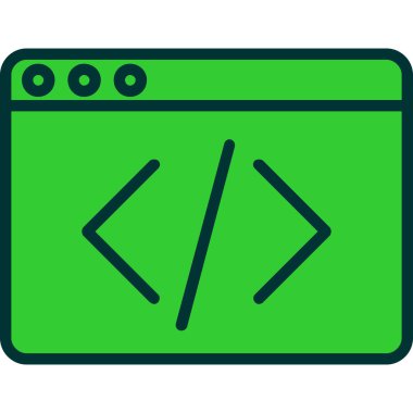 Simge vektör illüstrasyonu kodlanıyor